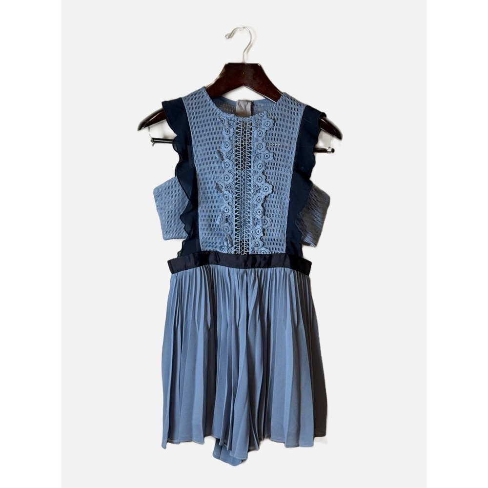 MDS Collections Beria Pleated Skorts Romper in Blue M - Picture 4 of 9